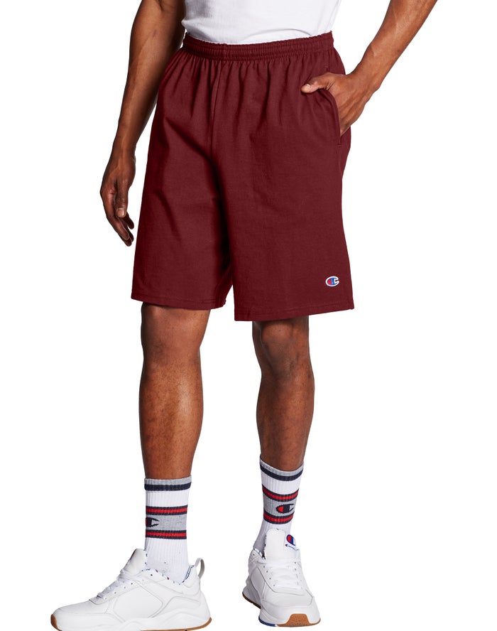 Champion Mens Shorts NZ - Classic Cotton Jersey Dark Red ( 2504-ZSTVR )